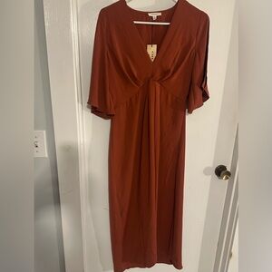 Gilli midi dress. Rust colored. Size M
